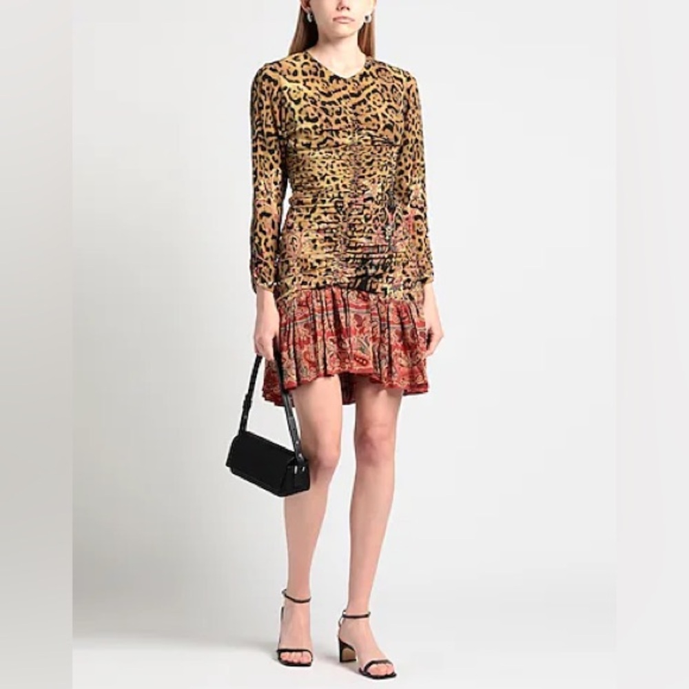 Etro Leopard Print Long Sleeve Dress